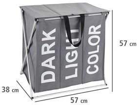 Kosz trójkomorowy, składany pojemnik na pranie TRIO TOP - 57 x 57 x 38, WENKO