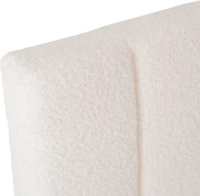 Łóżko Tapicerowane 120x200 cm VILLEMO Podwójne ze Stelażem Rozkładane Młodzieżowe Kremowe Boucle Skandynawskie