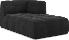 Szezlong prawostronny - z tkaniny welwetowej - czarny - ALOHA