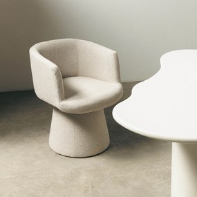 Obrotowy designerski fotel YATO, kremowy