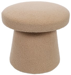 Pufa okrągła tapicerowana TEDDY grzybek boucle, Ø 43 x 38 cm