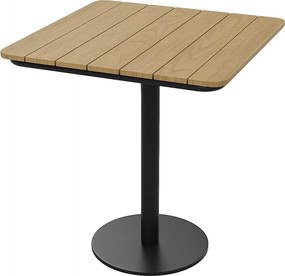 Kwadratowy stół ogrodowy o dł.70 cm z polywoodu i metalu - Czarny - LYLIOS od MYLIA