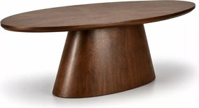 Duży stół owalny Vegner 220 cm orzechowy nowoczesny laminowany do jadalni salonu elegancki