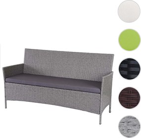 3-osobowa ławka ogrodowa z rattanu syntetycznego Hamar,  szara, poduszki antracytowe