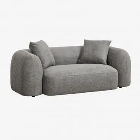 Sofa Coco 2-osobowa Z Tkaniny Szenilowej Granitowo-szara Gruba Tkanina Szenilowa - Sklum