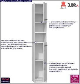 Szafka Łazienkowa Biały Połysk B7-G38