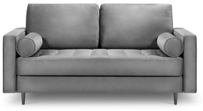 Jasnoszara aksamitna sofa Milo Casa Santo, 174 cm