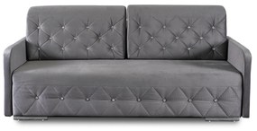 Sofa Rozkładana z Funkcją Spania VIVO Dwuosobowa Szara Glamour do Salonu