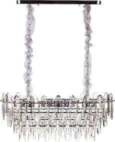 Nowoczesny żyrandol kryształowy do salonu, srebrny – Owalny 80 cm – Las Vegas