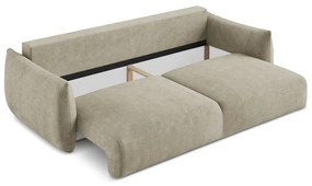 Beżowa rozkładana sofa z tkaniny szenilowej 230 cm Leila – Makamii