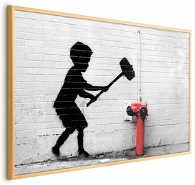Plakat Zniszczyć hydrant 42x29,7 cm z ramą złotą bez marginesu ARTGEIST B