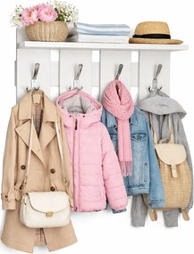 Pionowy Wieszak Biały Ścienny Do Przedpokoju C9-M07