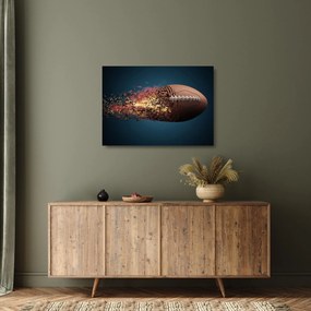 Obraz na szkle - Piłka do rugby w akcji (70x50 cm)