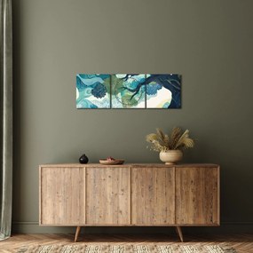 Obraz – Zielona korona drzewa życia (z zegarem) (90x30 cm)
