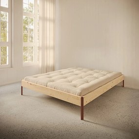 Łóżko dwuosobowe z litego drewna sosnowego bez zagłówka ze stelażem 160x200 cm w naturalnym kolorze Core – Karup Design