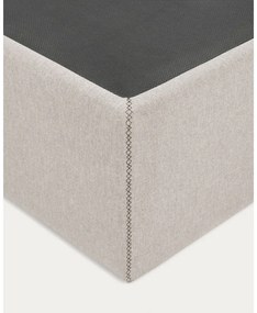 Beżowe tapicerowane łóżko dwuosobowe ze schowkiem 180x200 cm Matters – Kave Home