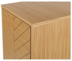 Komoda w dębowym dekorze Woodman Mora Narrow Herringbone Print