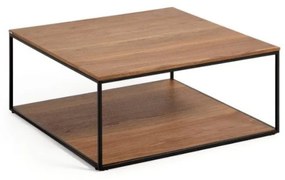 Brązowy stolik z blatem w dekorze orzecha 80x80 cm Yona − Kave Home