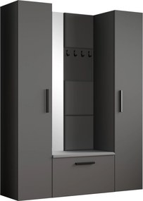 Masseno Garderoba MODULO 160,6/204/40 cm do Przedpokoju Nowoczesna Szara
