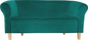 Sofa Milo tkanina Welur wygodna sofa tapicerowana do salonu i poczekalni : Kolor nogi - Drewno, Kolor tkaniny - VELVET - MG20, Typ tkaniny - Velvet, Wysokość nogi - 15 cm
