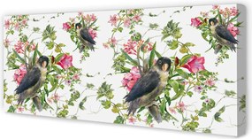 Obraz drukowany na płótnie Ptaki Siedzące na Gałęzi