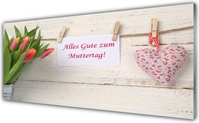 Panel Szklany Artystyczne Serce z Tulipanów