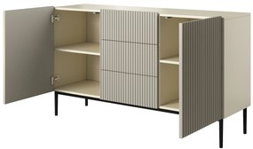 Komoda z szufladami Nicole 150 cm - kaszmir / czarne nóżki