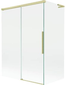 Mexen Rox L parawan nawannowy 2-skrzydłowy rozsuwany 120 + 70 x 150 cm, transparent, złoty szczotkowany - 8C9L-120-070-55-00