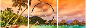 Obraz - Bora Bora Island (z zegarem) (90x30 cm)