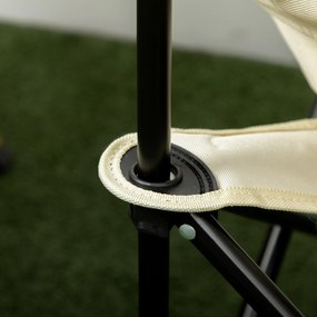 Outsunny Składane krzesło campingowe, rama stalowa, siedzisko z tkaniny, torba, Biały