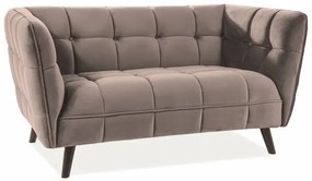 SOFA CASTELLO 2 VELVET BEŻ BLUVEL 28 / WENGE SIGNAL
