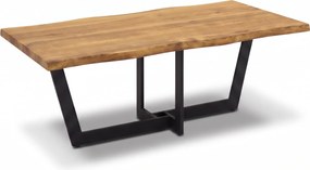 Stół HERTZ, 2000 x 1000 mm, lity dąb z nieregularną krawędzią