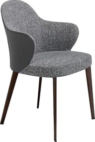 Ciemnoszare krzesło z tkaniny i ekoskóry 4102 ANGEL CERDA