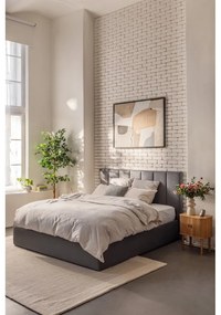 Szare tapicerowane łóżko dwuosobowe ze schowkiem i stelażem 160x200 cm Thessa Bold Line – Bonami Selection