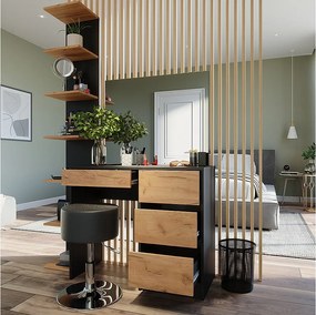 Toaletka antracyt/złoty dąb 90x40x75 sherry