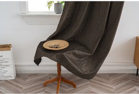 Zaciemniająca zasłona LOOM VELVET 140x250 cm, brązowa Zawieszanie: Metalowe pierścienie