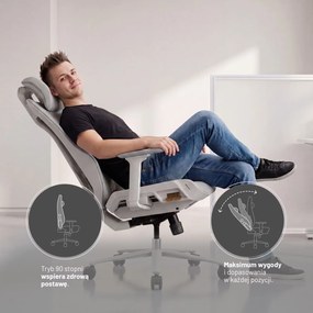 Fotel biurowy ergonomiczny Diablo V-Flash Light Grey