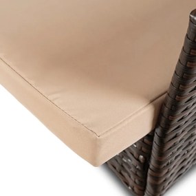 Zestaw Mebli Ogrodowych MORADO Stół i 4x Krzesło Brązowy/Beżowy Technorattan Nowoczesny