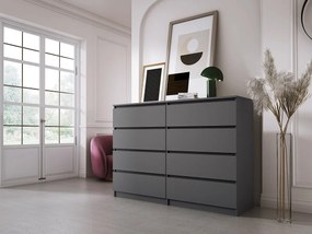 Komoda z 8 szufladami, antracyt, 138 x 101 x 39 cm