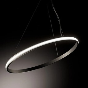 Iole S1 LED 28W lampa wisząca z możliwością ściemniania – nowoczesny żyrandol pierścieniowy z tytanu, ciepłe światło 3000K, IP20