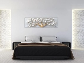 Obraz – Eleganckie drzewo życia 3D pełne kwiatów (170x50 cm)