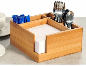 Kesper 70851 Organizer kuchenny bambusowy, 5przegródek, 18 x 9 x 18 cm
