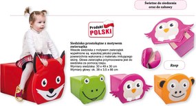 Prostokątne siedzisko piankowe z motywem zwierzątka Edumals małpka