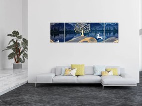 Obraz jelenia w pełni księżyca (170x50 cm)