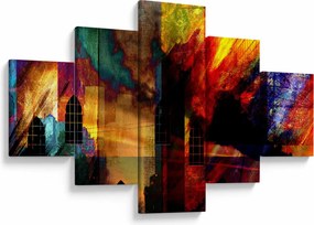 Obraz - Kolorowa abstrakcja miasta (125x70 cm)