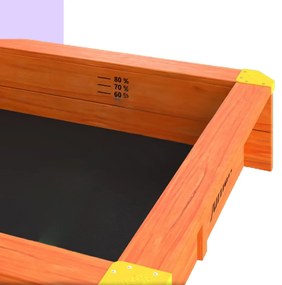 Jurhan Piaskownica z werandą SUNNY, 130x130x143cm, brązowa/szara