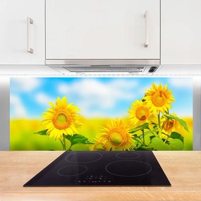 Panel Szklany Złoty Słonecznik w Detalu