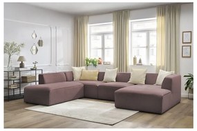 Różowy narożnik modułowy (lewostronny/w kształcie litery U) Megeve – Bobochic Paris