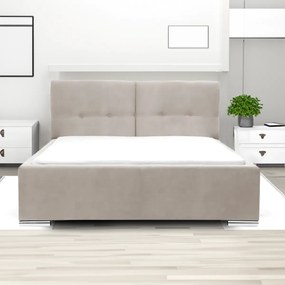 Łóżko tapicerowane z pojemnikiem FOLLER 180x200 cm Beżowy