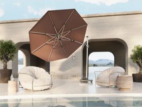 HYPERION 340 PRESTIGE – luksusowy huśtawkowy parasol ogrodowy z bocznym drążkiem : Kolor parasola - UMBRA